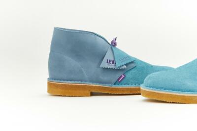 Levi's Vintage X Clarks Originals Men's Leather Desert Boots Blue