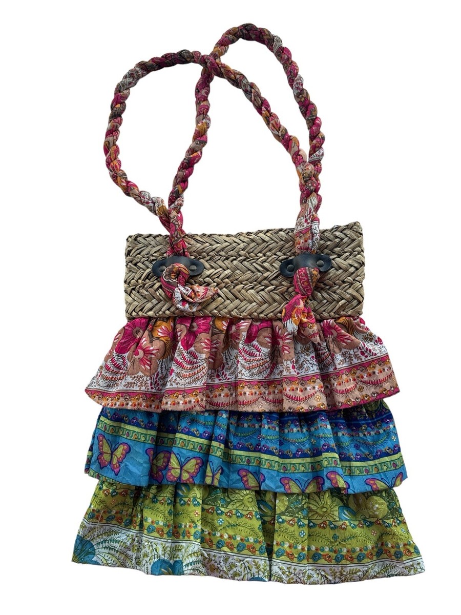 Cappelli Straworld Straw Tote Bag Multi-Color Beach Summer Boho