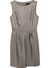 Tahari Dress Sz 6 Gold Metallic Sleeveless Lined Formal Cocktail Holiday Church