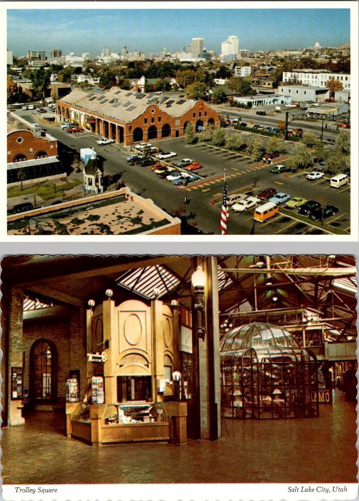 2~4X6 Postcards Salt Lake City, UT Utah TROLLEY SQUARE MALL Stores