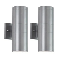 Modern Outdoor Porch Light Patio Light in 2 Lights with Metallic Gray 2 Pack