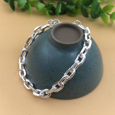 Feines reines S990 Sterling Silber Armband Damen Herren massiv Silber Kabelglied 