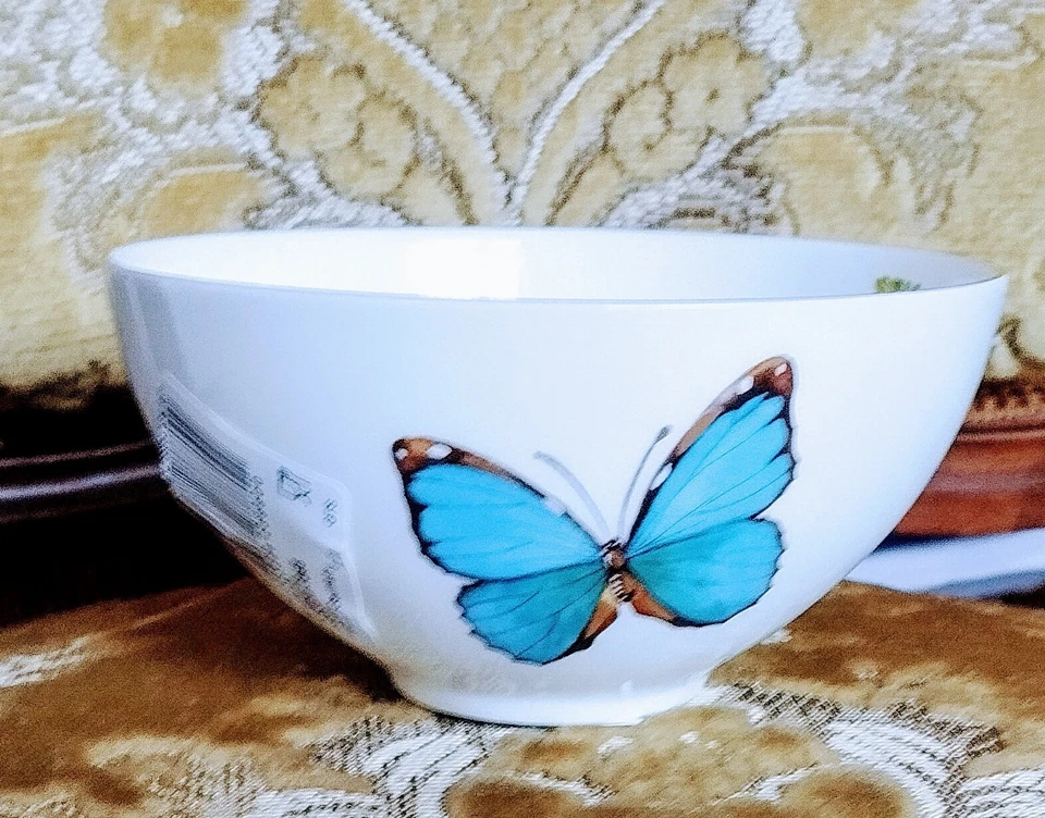 Amazonia V&B Porzellan Runde Schale Weiß mit bunten Muster -5,5 cm H, 11 cm D.