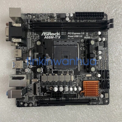 For ASRock A68M-ITX Motherboard Socket FM2+ DDR3 DVI-D+  Mini-ITX #W4