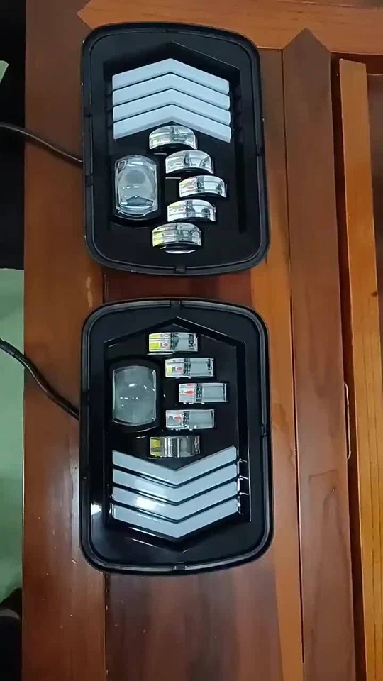 Светодиодный указатель поворота фары 7x6 дюймов 5x7 дневные ходовые огни в сборе для джипа Toyota пикапа грузовика - Изображение 2 из 4