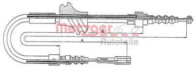 Metzger 10.7542 cable, parking brake for Audi