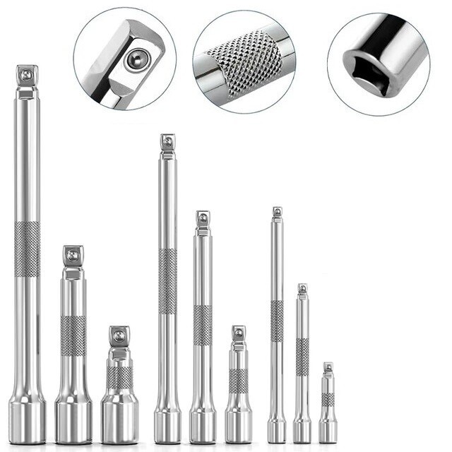 NeoPRO Kit Prolunga Valvola Presta – 2 Pezzi Con Chiave E Tappi – 60 Mm Argento