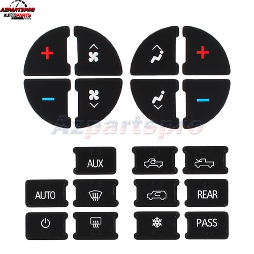 AC/Radio Dash Button Repair Kit, Fixing Ruined Faded Buttons Sticker F Chevrolet Models 38319430959348 X600