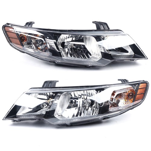 Headlights Set For 2010 2011 2012 2013 Kia Forte Pair Halogen Headlamps Black - Picture 2 of 14