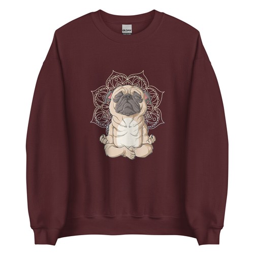 Namaste Zen Pug Meditación Yoga Amantes Regalo Sudadera - Imagen 4 de 8