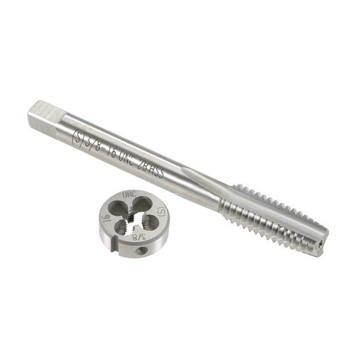 3/8"-16 UNC Tap and Die Set HSS Thread Tap with Round Threading Die Right Hand - Picture 3 of 4