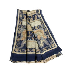 Indian Women Wrap Dress Crepe Recycled Fabric Saree Curtain Drape Vintage Sari 5