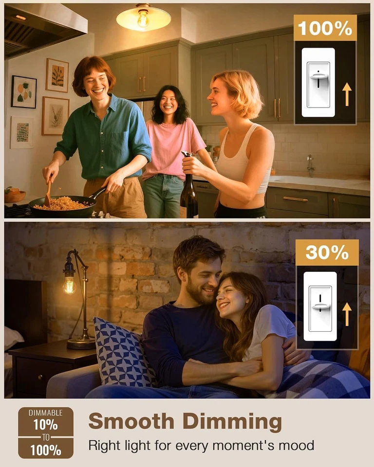 A19 E26 Amber Light Bulbs 2200K Soft Warm, Vintage LED Edison Bulbs 60 Watt Equi - Image 4 of 4