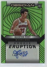 2024-25 Panini Obsidian Electric Etch Green Flood 14/25 Quinten Post Auto p7k