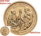 2026 P D Native American Polly Cooper Oneida Sacajawea LOW PD Dollars 2 InStock