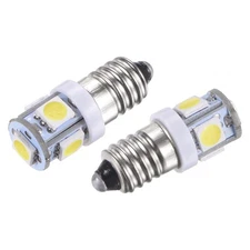 MECCANIXITY E10 Screw Base LED Bulbs 5-5050 DC 12V 1W Mini Lights White 