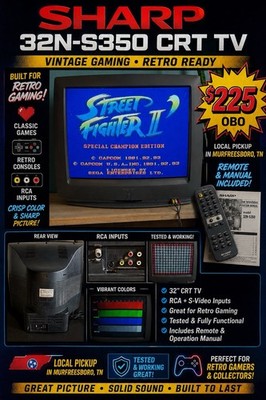   SHARP 32  CRT TV   RETRO GAMING BEAST!   