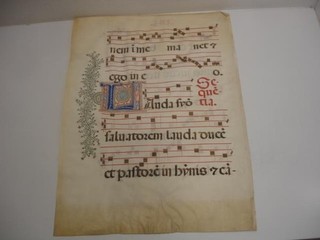 15th Century Medieval Italian Manuscript Leaves Ink Parchment Catechism Psalms 1