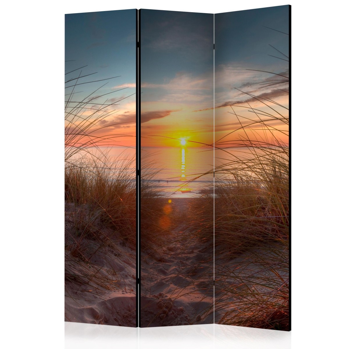 Paravent 3 volets Sunset Over the Atlantic Ocean 135x172cm en toile imprimée