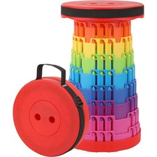 Folding Stool Portable Telescoping Seat Retractable Adjustable Outdoor Camping