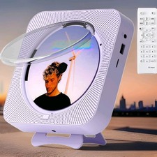 CD Player Portable Bluetooth 5.1 Desktop with HiFi Sound Speakers -Purple