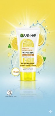 Garnier Bright Complete Vitamin C Face Wash Brightening Cleanser Glowing Skin