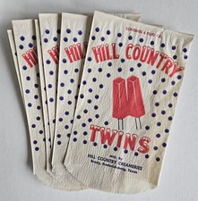 Lot of 12 Hill Country Twins Popsicle Bags Brady Fredericksburg TX