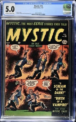 MYSTIC #16 CGC 5.0 OW/W Torture Cover, Stan Lee + Carmine Infantino 1953 Atlas