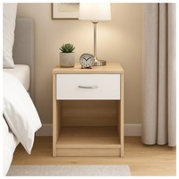 Nachtschrank Mit 1 Schublade Nina Sonoma Weiß Nachttisch Nachtkommode Hti-Living