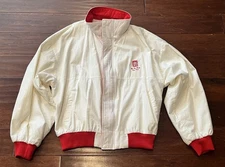 VTG Art Van Furniture Detroit White Red Mens Large Windbreaker Jacket Holloway