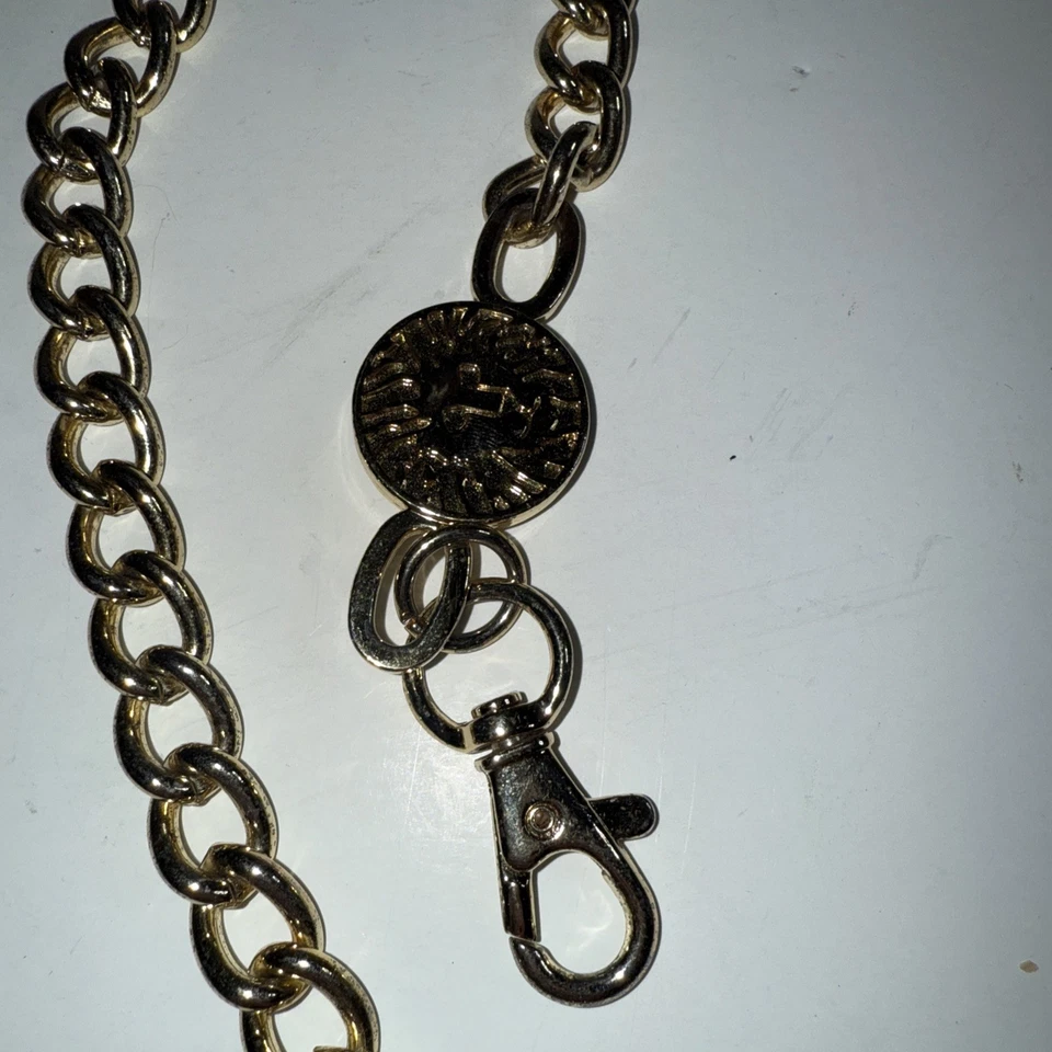 Винтажный пояс Anne Klein Link Head яркое блестящее золото 40 дюймов общая длина  - Изображение 3 из 4