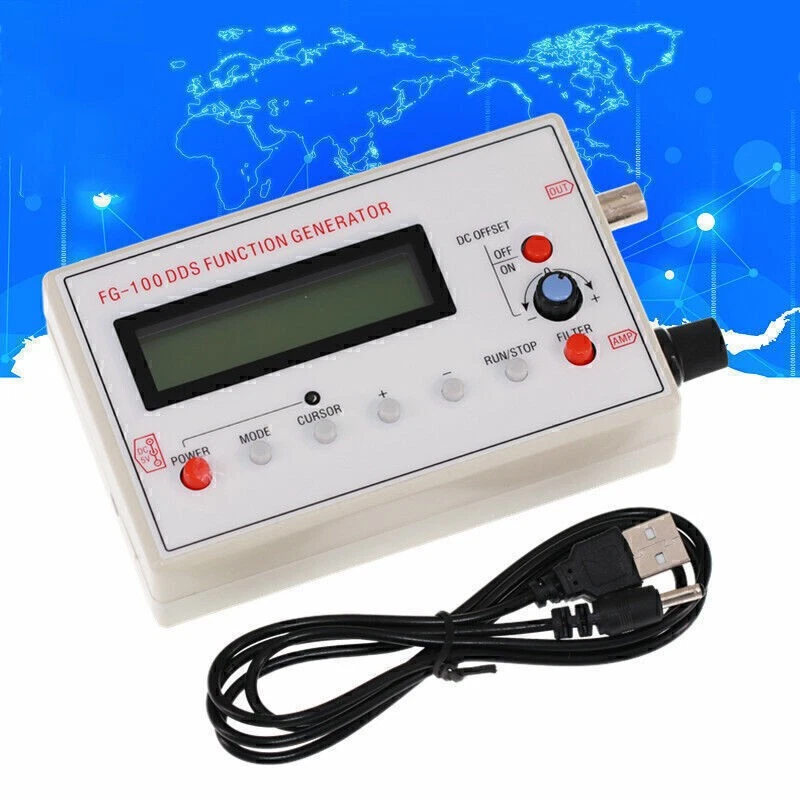 DDS FG-100 Sinus Signalgenerator Dreieck Rechteck 1HZ-500KHz Frequenz LCD1602-KG - Bild 2 von 4