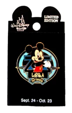 WDW MICKEY WINKING LIBRA 2001 ZODIAC PIN OF THE MONTH SEPTEMBER - LE 5000  #6480