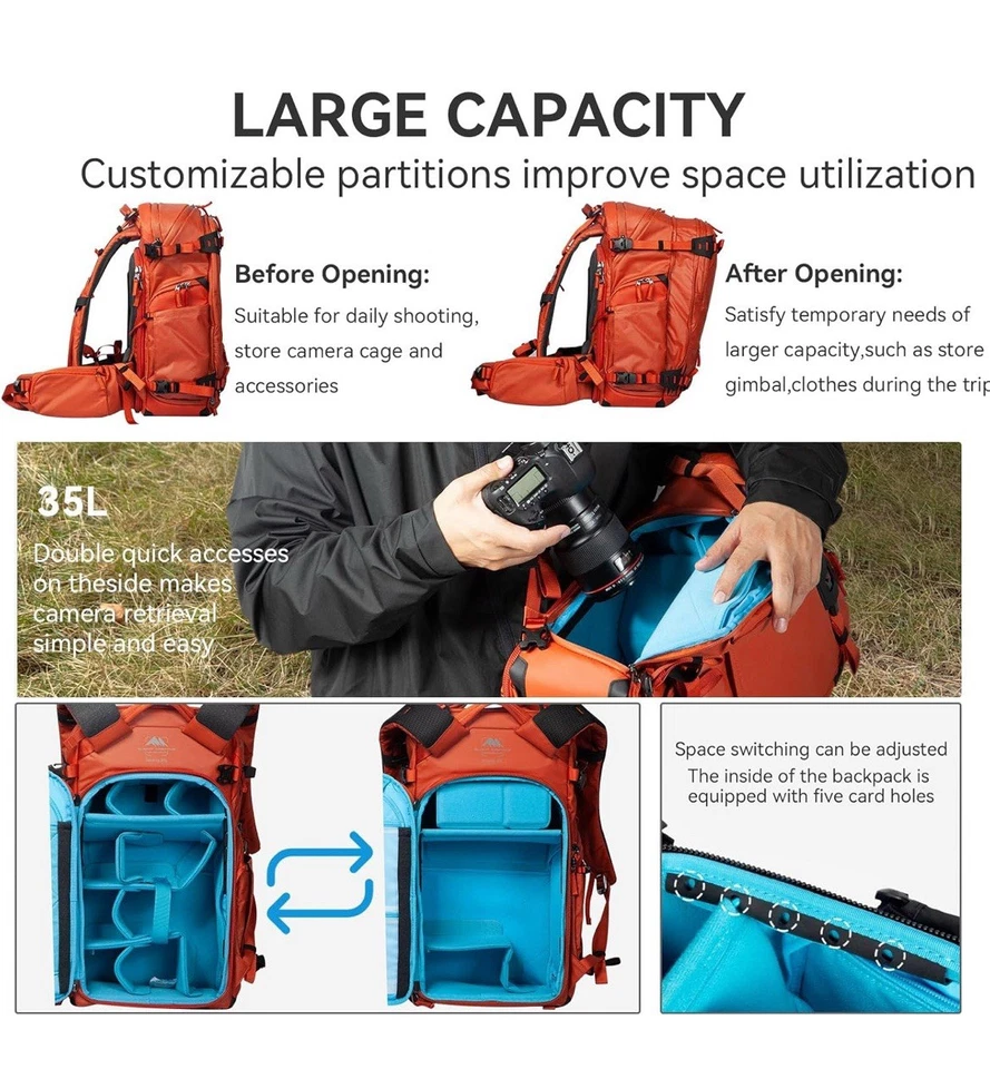 Tenzing 25L Camera Backpack with Rain Cover for Photographers 14 inch Laptop - Image 4 of 4