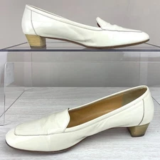 FURLA Womens (39) (8.5) White Patent Loafer Quiet Luxury Academia Old Money