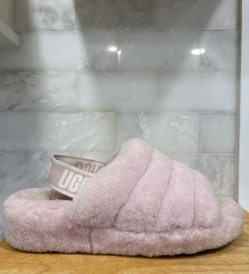 UGG Fluff Yeah Slide Slipper 1095119 Light Pink Women's Size 7 Good Condition