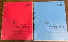 Lot 2 TOPS Wirebound 1-Subject Notebook, College Rule, 11" x 9"  160 Sheets