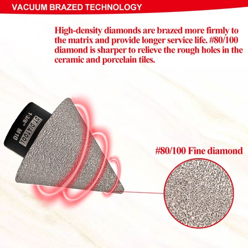 Dry Diamond Chamfer Finger Milling Bits 1-3/8" Hole Saw Cutter for Stone 35mm - Picture 6 of 11