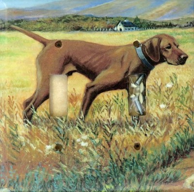 Vizsla Double Toggle Light Switch Plate, handmade in USA