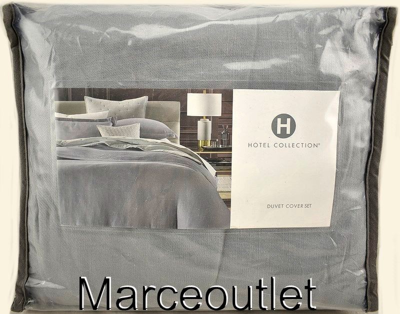 Hotel Collection Linen Modal Blend KING Duvet Cover & Pillowshams Set Slate