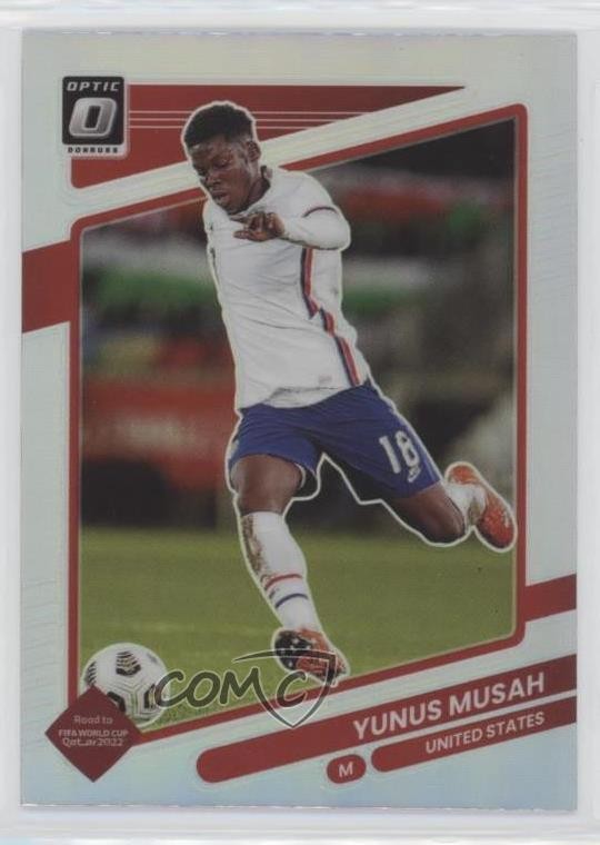 2021-22 Panini Donruss Road to Qatar Optic Holo Prizm Yunus Musah #161 rt4