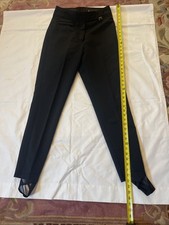 Women  s Schoeller Switzerland Vintage Stirrup Wool Ski Snow Pants Black Sz 12