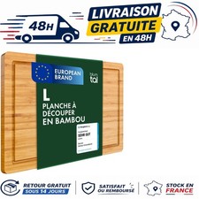 Blumtal Planche à Découper en Bambou 38x25 cm avec Rainure à Jus