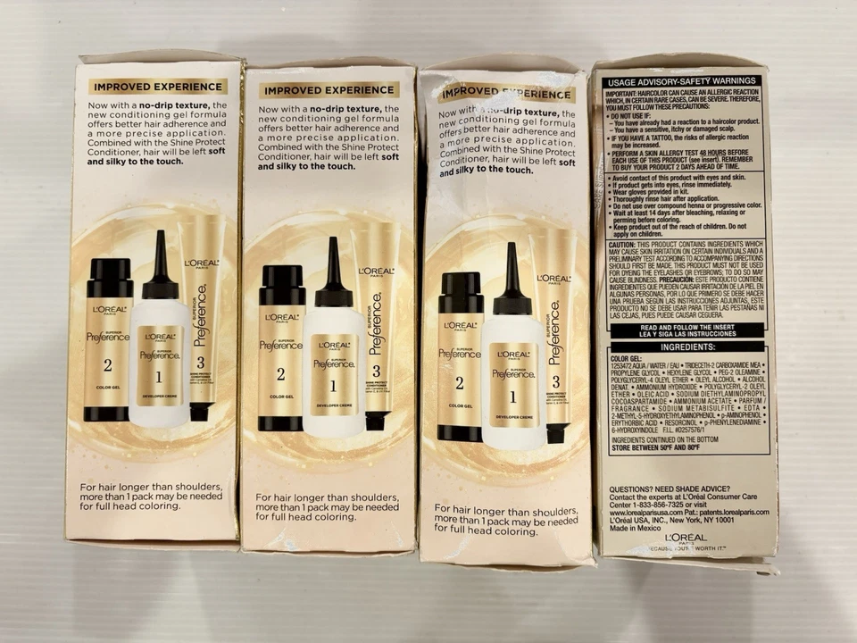 L'Oreal Paris Preferencia Superior Desvanecimiento-Desafiante + Brillo Color de Cabello 9GR LOTE DE 4 Foto 2 de 4