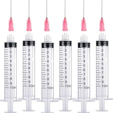 10ML/CC Ink Filling Syringe with Measurement and Blunt Needle Tip for 6pcs