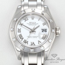 Rolex Pearlmaster 29 80319 Weissgold 750 2005 LC100 Diamanten Automatik Lady