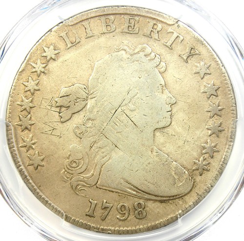 1798 Draped Bust Silver Dollar $1 Coin - Certified PCGS VG Detail - Rare Coin