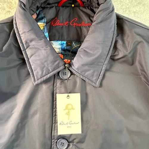 Robert Graham Men's Navy XL Full Zip Jacket Bold Floral Coat RGF24R39 MSRP: $275 image 4