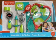 BRAND NEW Fisher-Price MEDICAL KIT Pretend Play 7 Pieces w/ Doctor's Bag