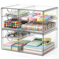 Acryl Schreibtisch Organizer 7 Schubladen Aufbewahrung Kosmetik Schmuck 2Er Set